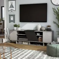 Yang Contemporary TV Stand for TVs up to 70" Gray - miBasics