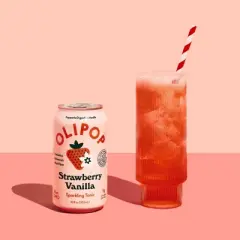 OLIPOP Strawberry Vanilla Prebiotic Soda - 12 fl oz Can