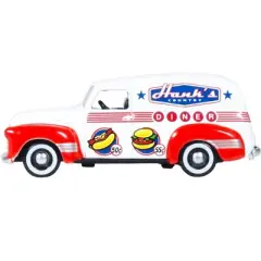Chevrolet Panel Truck "Hanks Country Diner" White and Red 1/87 (HO) Scale Diecast Model Car by Oxford Diecast