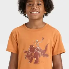 Boys' Short Sleeve Skeleton Rodeo Graphic T-Shirt - Cat & Jack&trade; Dark Brown