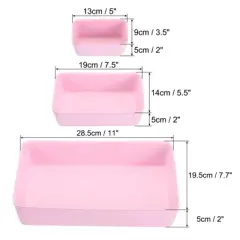 Unique Bargains Felt Desk Organizer Drawers Tray for Cosmetic Makeup Office Supplies 7 in 7 Pcs in 1 Set
