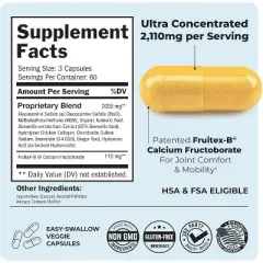 Glucosamine MSM + Chondroitin, Maximum Strength Supplement with Collagen Peptides for Joint Mobility and Flexibility, Bioschwartz