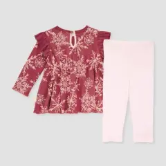 Burt's Bees Baby&reg; Girls' Vintage Painted Blizzard Tunic & Ribbed Leggings Set