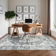 Rugs for Living Room - Non Slip Printed Area Rug, Stain Resistant Modern Floor Carpet, Low Pile Soft Indoor Rug for Home Decor