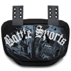 Battle Sports  Adult Backplate "Chrome Skulls" - Black/White