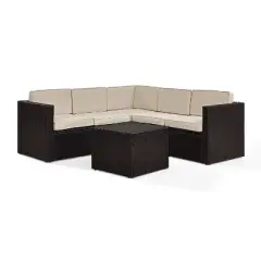 Palm Harbor 6pc All-Weather Wicker Patio Seating Set - Sand - Crosley