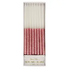 Meri Meri Dusky Pink Glitter Dipped Candles (Pack of 16)