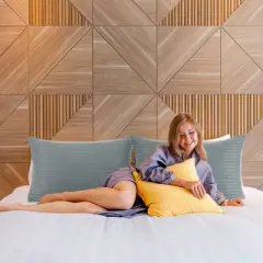 PiccoCasa Microfiber Soft Enveloped Pillowcases Striped 2 Pcs