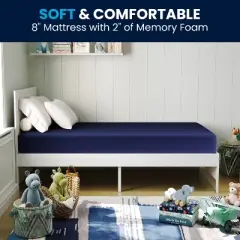 Flash Furniture Irvine Liquid-Resistant Memory Foam Mattress with Removable Cover with Zipper