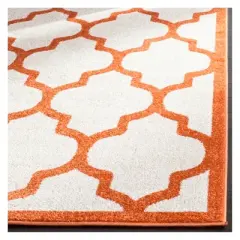 8'X10' Rectangle Outdoor Patio Rug  Beige/Orange - Safavieh