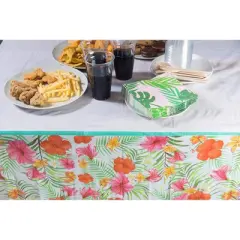 Blue Panda 3 Pack Hawaiian Luau Disposable Plastic Tablecloth Table Cover Kids Party Supplies 54"x108"