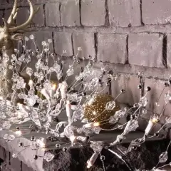 GE StayBright 100LED Glitter Gem Garland 9FT Warm White/White Wire