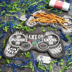 Blue Panda 48 Pack Die Cut Video Game Controller Disposable Paper Plates 9'' Party Supplies