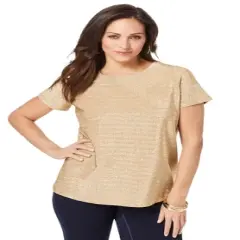 Jessica London Women&rsquo;s Plus Size Metallic Tee