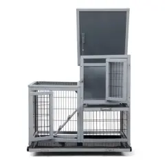 DOMETOUR Detachable Rabbit Hutch with Removable Tray and Rolling Casters