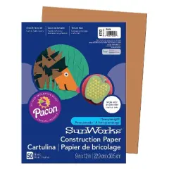 Pacon SunWorks 9" x 12" Construction Paper Brown 50 Sheets/Pack 10 Packs (PAC6703-10)