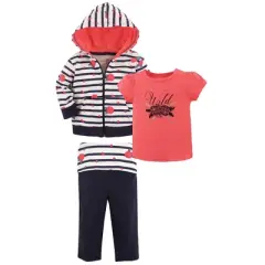 Yoga Sprout Baby and Toddler Girl Cotton Hoodie, Bodysuit or Tee Top, and Pant, Wild Floral Toddler