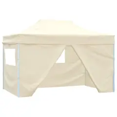 vidaXL Foldable Tent Pop-Up with 4 Side Walls 9.8'x14.8' Cream White