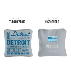 Gameday Detroit Football Synergy Pro Gray Cornhole Bags (Set of 4)