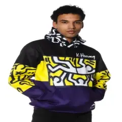 Members Only Men's Keith Haring X Members Only Hoodie Jacket - Purple