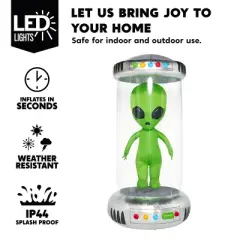 Joyfy 7 FT Halloween Inflatable Outdoor Decoration, Alien with Giant Test Tube Inflatable with Animated LEDs for Halloween Outdoor Lawn Yard Decor