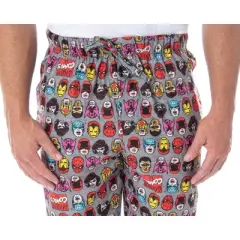 Marvel Men's Vintage Comic Character Faces Adult Sleep Lounge Pajama Pants Hero Faces
