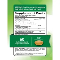 Nature's Truth Turmeric Curcumin 1600mg | 60 Softgels | With Ginger, Astragalus, & Black Pepper Extract