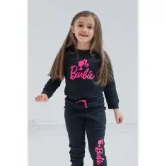 Barbie Girls French Terry Sweatshirt and Pants Set Little Kid to Big Kid
