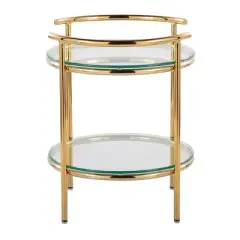 Rhonda Side Table Gold/Clear Glass - LumiSource