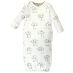 Touched by Nature Baby Organic Cotton Long-Sleeve Gowns 3pk, Birch Tree, 0-6 Months