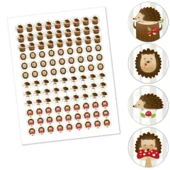 Big Dot of Happiness Forest Hedgehogs - Woodland Birthday Party or Baby Shower Round Candy Sticker Favors - Labels Fits Chocolate Candy 108 Ct
