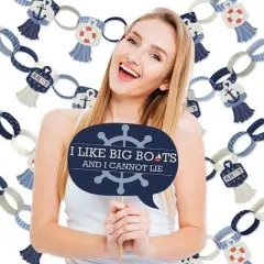 Big Dot of Happiness Ahoy - Nautical - Banner and Photo Booth Decorations - Baby Shower or Birthday Party Supplies Kit - Doterrific Bundle