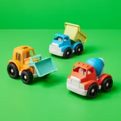 Construction Vehicles Set - 3pk - Gigglescape&trade;: Plastic Toy Vehicle Playsets, Truck, Ages 2+