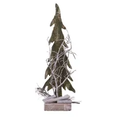 Transpac Rustic Holiday Wood Santa Snowman Tree Tabletop Decoration Set of 4 10 Inch Christmas Decor