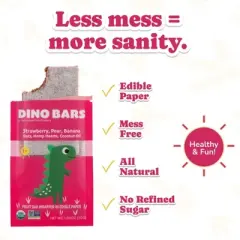 Dino Bars | Strawberry | Organic Mess-Free Kids Fruit Bars