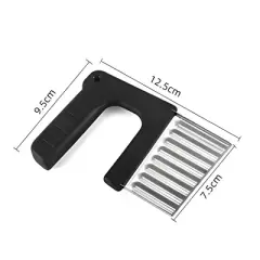 Kitcheniva Crinkle Cutter with Plastic Handle, Black, 1 Pcs