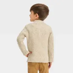 Toddler Boys' Mock Neck Sweater - Cat & Jack&trade; Oatmeal Heather Beige