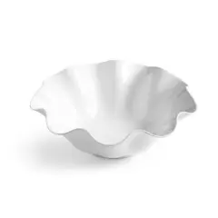 Q Home | White 15.5" Melamine Clam Serving Bowl
