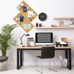 Juvale 4-Pack Cork Bulletin Board, 1/4 Inch Natural Cork Tile Boards, 12x12 in