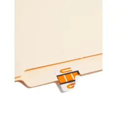 Smead A-Z Color-Coded Bar-Style End Tab Labels Letter U Light Orange 500/Roll 67091