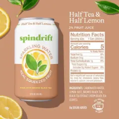 Spindrift Half Tea/Half Lemon Sparkling Water - 8pk/12 fl oz Cans