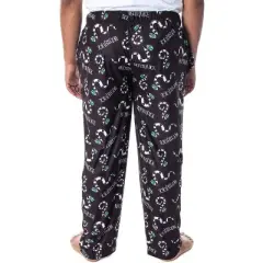 Beetlejuice Men's Allover Sandworm Pattern Lounge Sleep Pajama Pants Black
