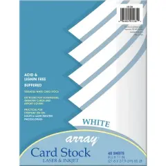 Pacon&reg; Card Stock, White, 8-1/2" x 11", 40 Sheets Per Pack, 3 Packs