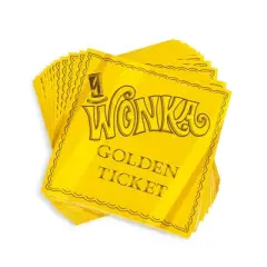 Silver Buffalo Willy Wonka & The Chocolate Factory Golden Ticket 60-Piece Party Tableware Set