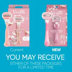 Venus ComfortGlide White Tea Women's Razor Handle, 2 Razor Blade Refills and Shower Holder