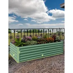 Rectangular Raised Garden Bed (2-Pack) &uml;C Double Your Gardening Potential with Ergonomic Steel Planters