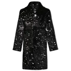 Sleep On It Boys Outer Space Plush Fleece Shawl Collar Robe with Matching Slippers