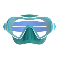 Speedo Junior Windward Swim Mask - White/Clear/Teal: Anti-Fog Lens, Adjustable Strap