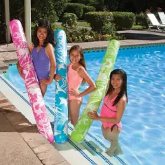 Swim Central 60" Inflatable Graffiti Art Stars Swimming Pool Fun Noodle - Pink/White