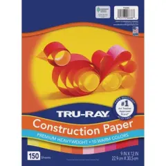 Tru-Ray&reg; Construction Paper, Heavyweight, Warm Assorted, 9" x 12", 150 Sheets